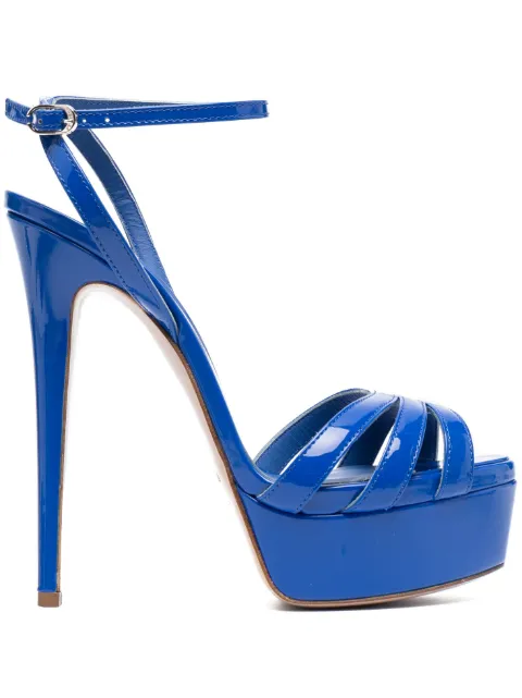 Le Silla Lola 140mm sandals Blue 5715Q100R1PPKAB