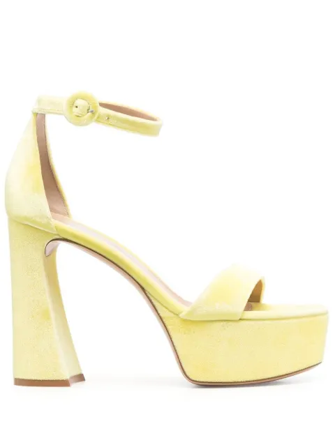 Gianvito Rossi 70mm Holly chenille sandals Yellow G6167670RICCLL