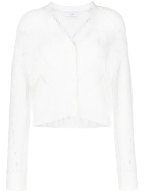 IRO open-knit cotton-wool blend cardigan White WP13TAPAGE