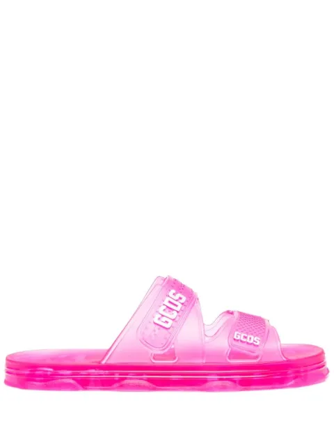 GCDS logo-print flat slides Pink CC94M750082