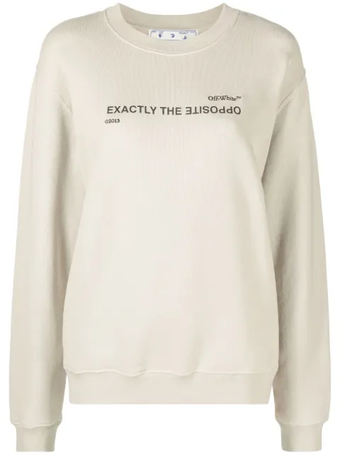Off-White slogan-print sweatshirt Neutrals OWBA055S23JER0030932