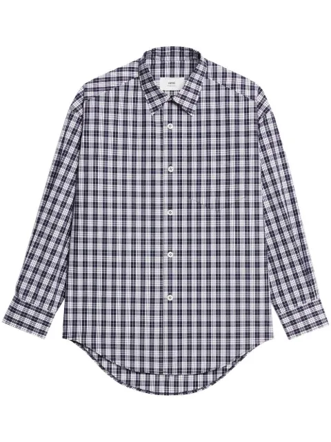 AMI Paris plaid-pint long-sleeve shirt Blue USH125CO0012