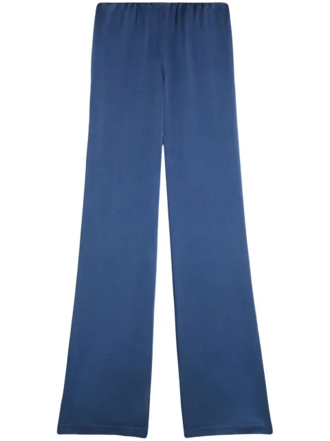 AMI Paris high-waisted satin trousers Blue FTR802AC0003