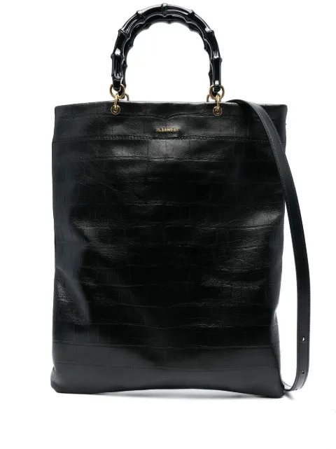 Jil Sander embossed leather tote bag Black J07WC0018P5385