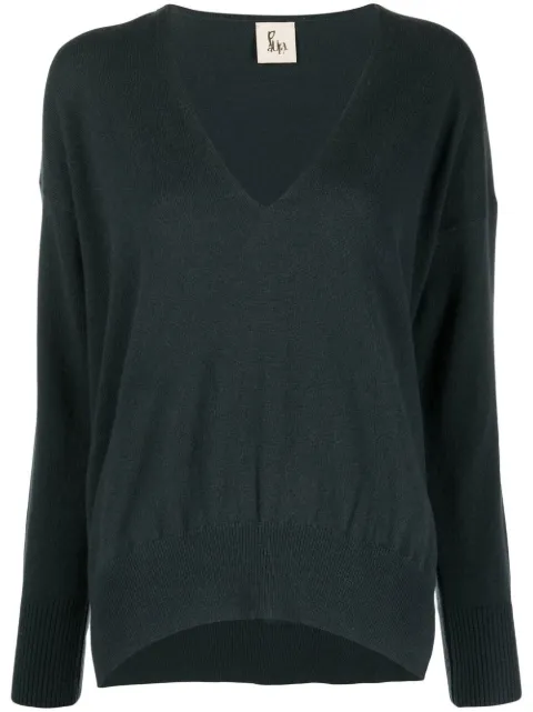 PAULA V-neck cashmere jumper Green 21CASHPAULA4