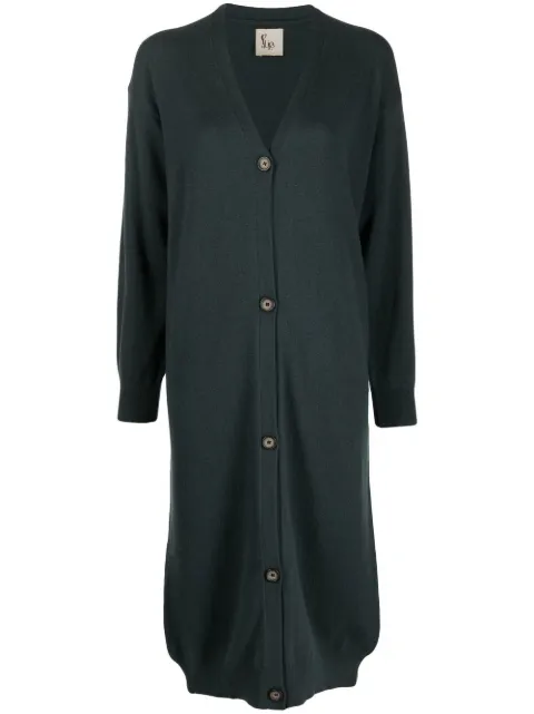 PAULA long-length cashmere cardigan Green 21CASHPAULA3A