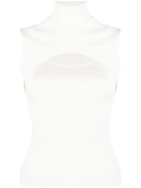 SIMKHAI Easton cut-ut ribbed top Neutrals 1232003K