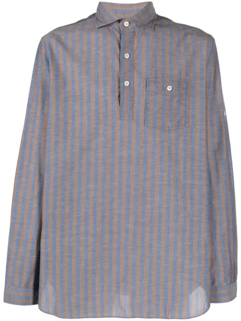 Lardini striped cotton shirt Blue EPLINOEPC1657
