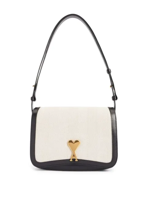 AMI Paris two-tone shoulder bag Black FLL004AW0004