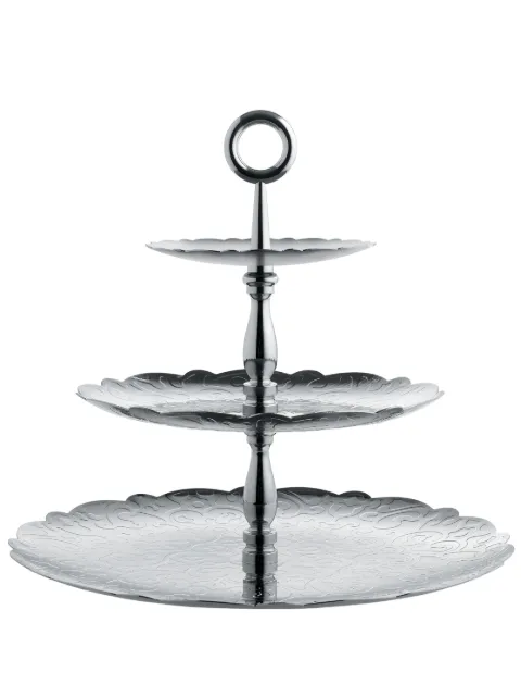 Alessi Dressed three-dish cake stand Silver MW523