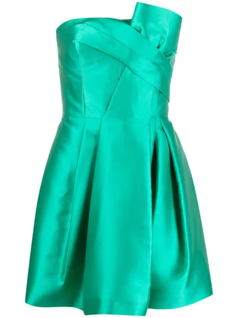 Alberta Ferretti gathered-detail strapless minidress Green AEF231U04151620
