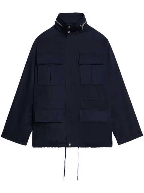 AMI Paris zip-up pocket-detail coat Blue HJK304CO0009