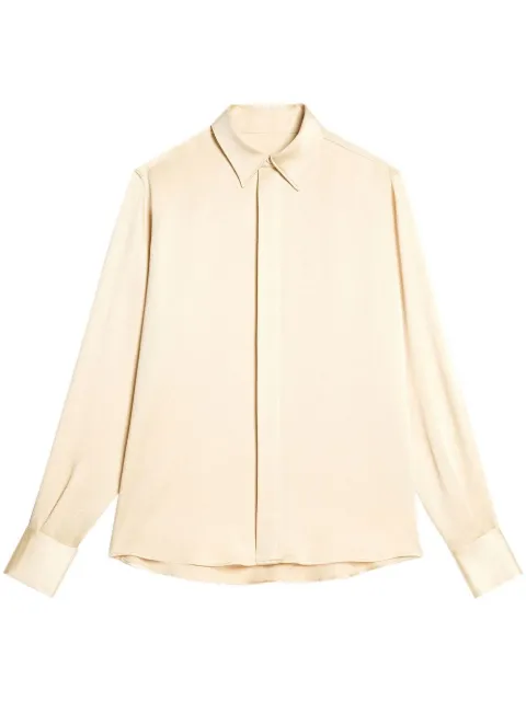 AMI Paris silk finish long-sleeve shirt Neutrals FSH081AC0003