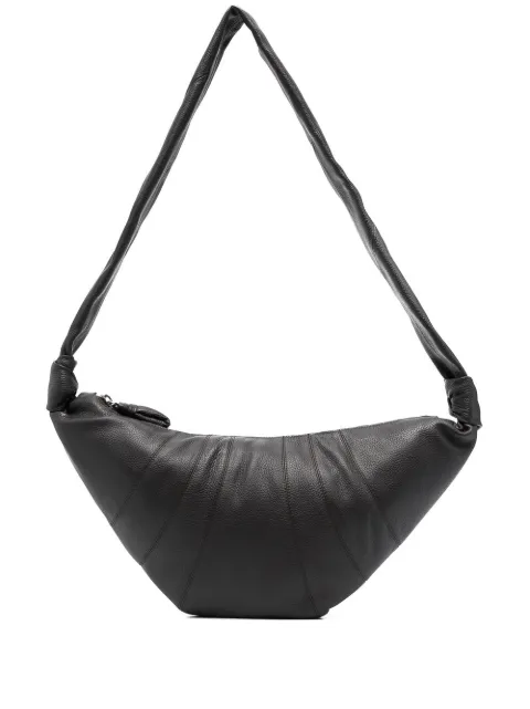 LEMAIRE medium Croissant bag in leather Black BG0001LL0018