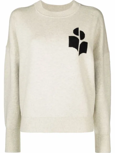 MARANT ÉTOILE Atlee intarsia-knit relaxed jumper Grey PU0007FAA1X04E02LY