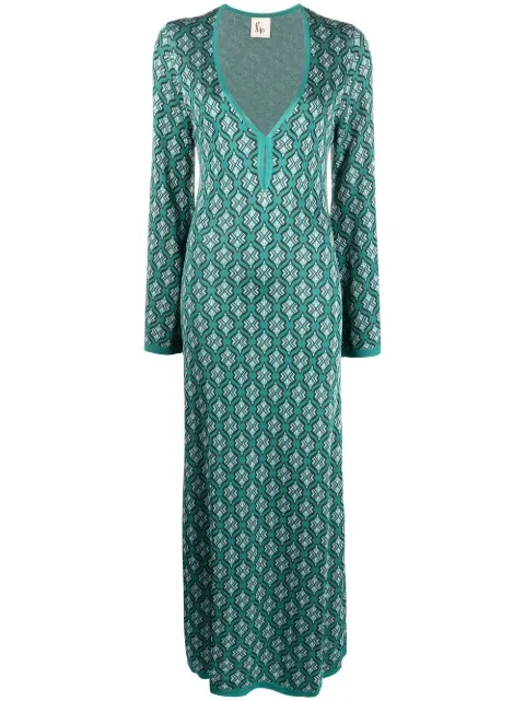 PAULA Malaya jacquard dress Green MALAYA