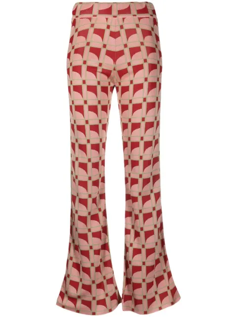 PAULA Moonstone flared jacquard trousers Pink MOONSTONE
