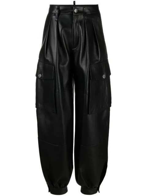 DSQUARED2 leather cargo trousers Black S75KB0315SY1623