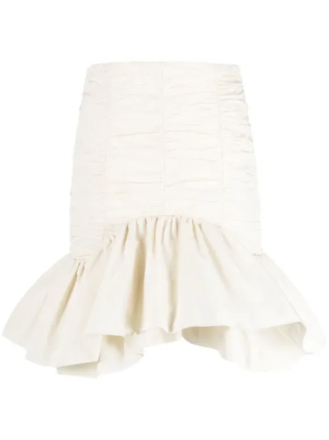 Patou peplum-hem high-waisted skirt Neutrals SK0410011007W