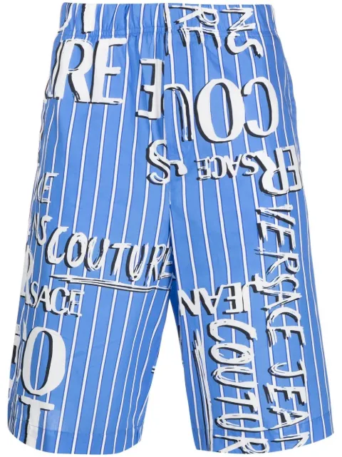 Versace Jeans Couture logo-print cotton shorts Blue 74GAD107NS201