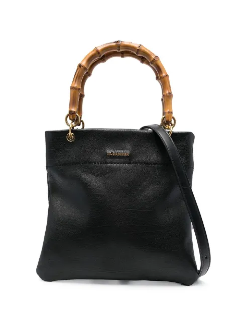 Jil Sander logo-plaque leather tote bag Black J07WC0019P5385