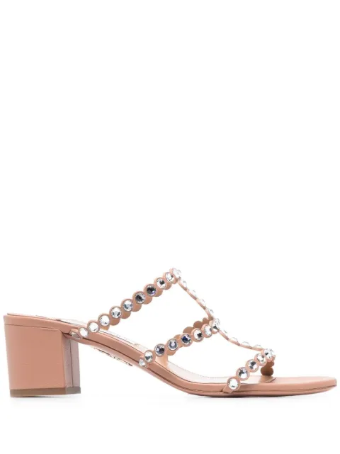 Aquazzura 55mm crystal-embellished open-toe sandals Neutrals TQLMIDS1NAPPWP