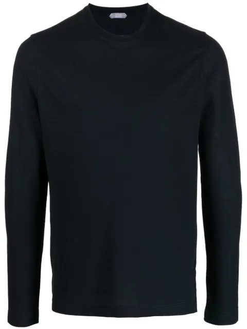 Zanone long-sleeved cotton sweatshirt Blue 812643ZG380