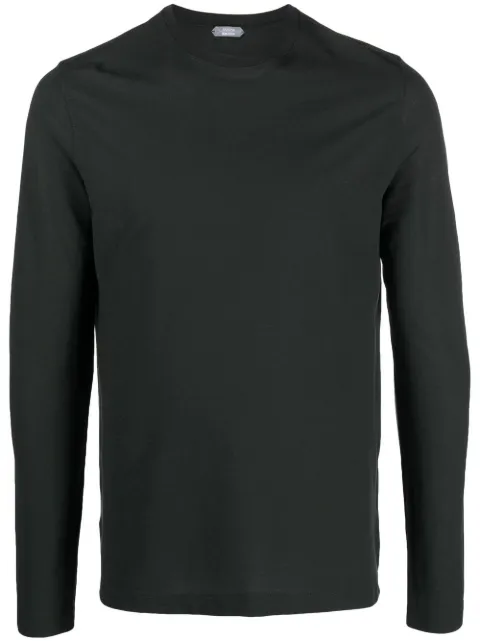 Zanone long-sleeved cotton T-shirt Green 812643ZG380