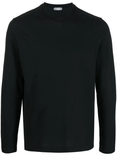 Zanone long-sleeved cotton T-shirt Black 812643ZG380