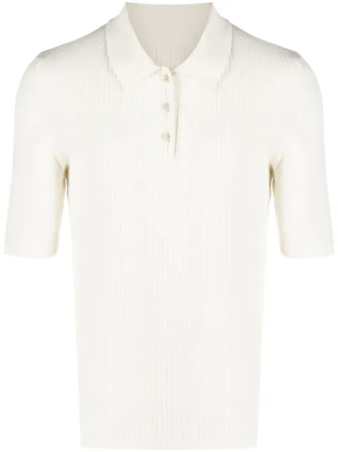 Maison Margiela four-stitch knitted polo shirt Neutrals S50GL0047S18209