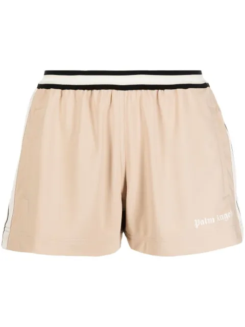 Palm Angels side stripe track shorts Neutrals PWCL004S23FAB0012284
