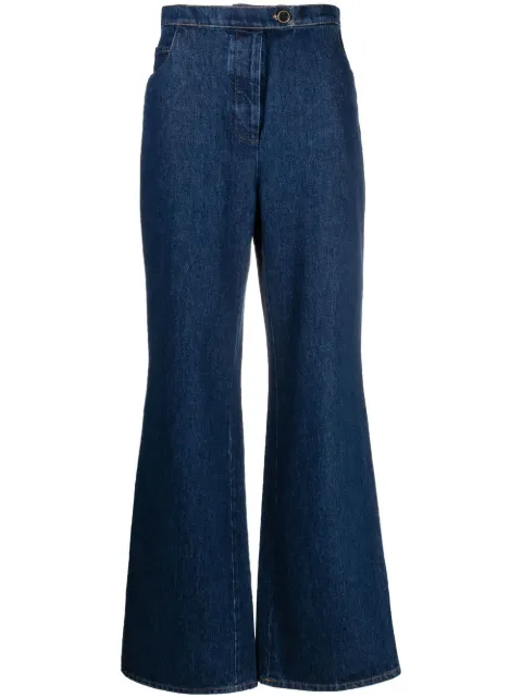 Giuliva Heritage high-waisted flared trousers Blue THELAURATROUSERS