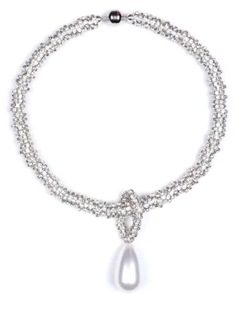JULIETTA pearl-pendant crystal-embellished necklace White J20044
