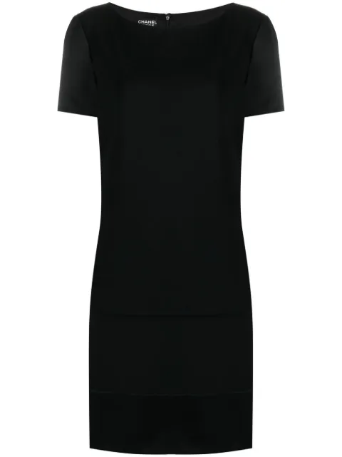 CHANEL Pre-Owned 1998 silk-trim short-sleeved dress Black CHA1800NC