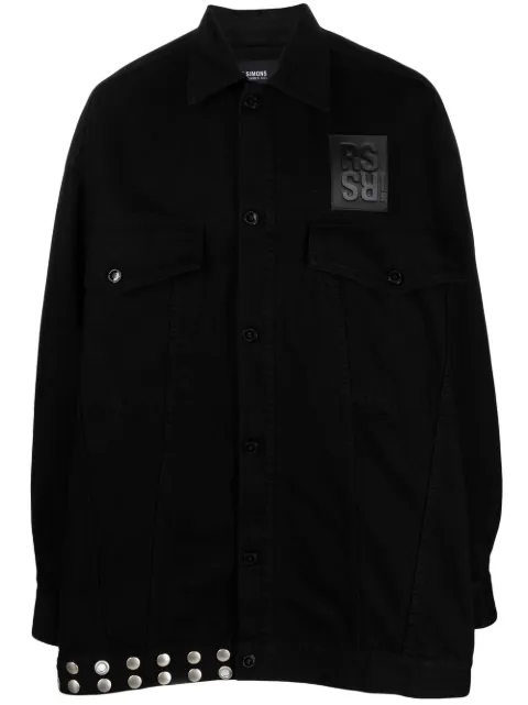 Raf Simons fringe-detail denim jacket Black 231725100320099