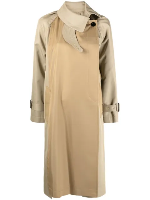 sacai two-tone buttoned coat Brown 2306437