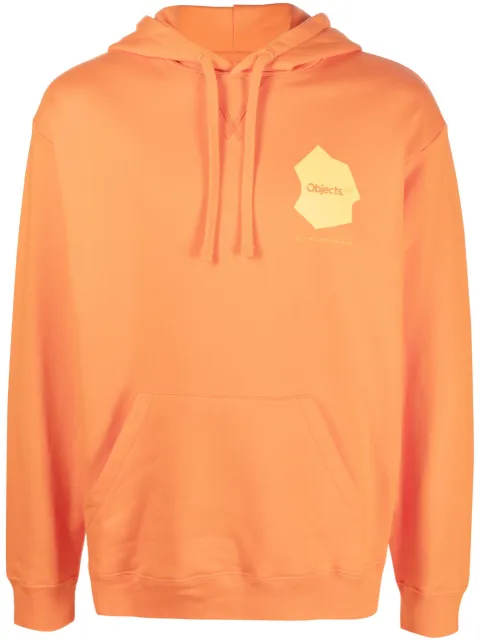 OBJECTS IV LIFE logo-print long-sleeve hoodie Orange OBJ00111021