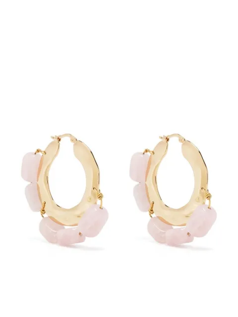 Jil Sander crystal-embellished hoop earrings Pink J11VG0041J12024
