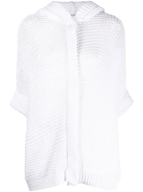 Brunello Cucinelli chunky-knit hooded top White M8E386506C159