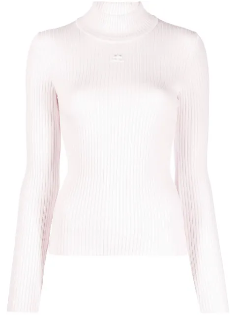 Courrèges Reedition ribbed sweater Pink PERMPU022FI0001
