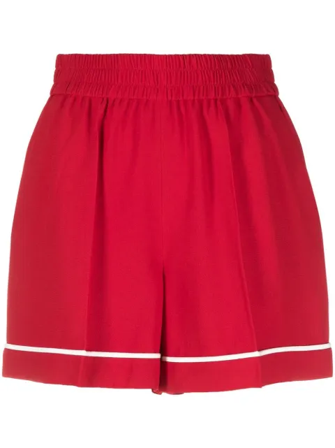 RED Valentino contrast-trim crepe shorts Red RRFI700W7