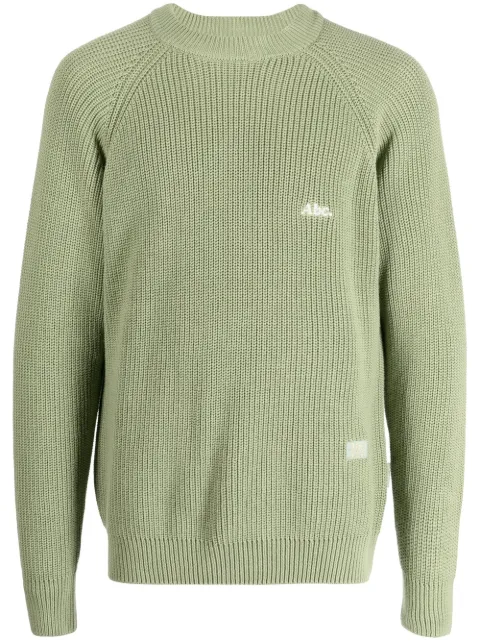 Advisory Board Crystals embroidered-logo knit sweater Green ABC123RCN100