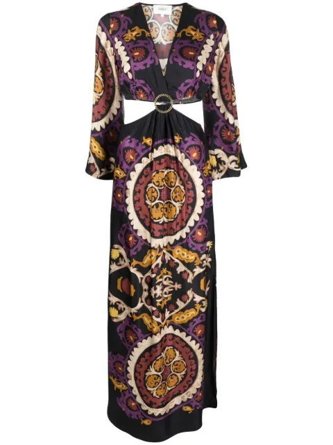 Ba&Sh cut-out floral-print long dress Black 1E23FALV