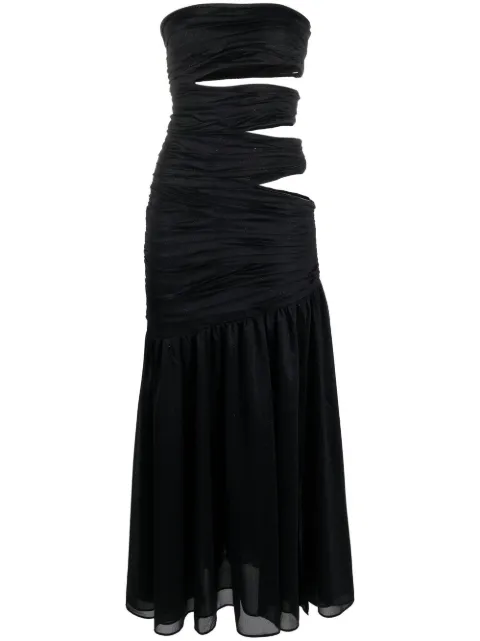 ROTATE BIRGER CHRISTENSEN cut-out ruched dress Black RT2464