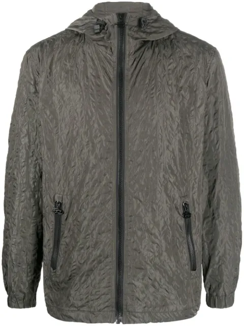 Diesel crinkled-finish windbreaker Green A095890JLAU