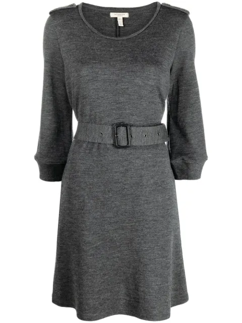 Burberry Pre-Owned 2010s belted wool dress Grey BURB350G