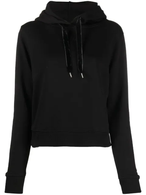 Tommy Hilfiger logo-embroidered long-sleeve hoodie Black WW0WW37174
