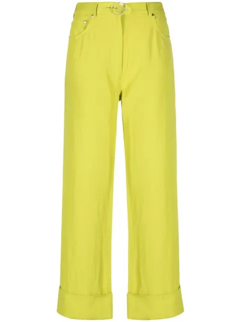Stella McCartney high-waisted straight-leg trousers Green 640049STA49
