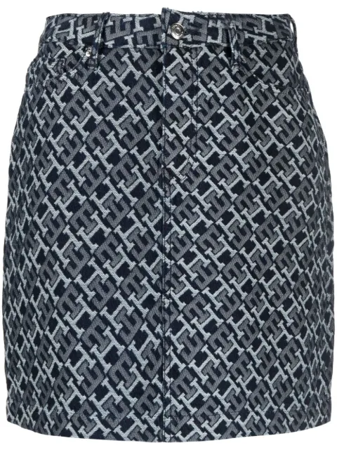 Tommy Hilfiger logo-print denim skirt Blue WW0WW38239