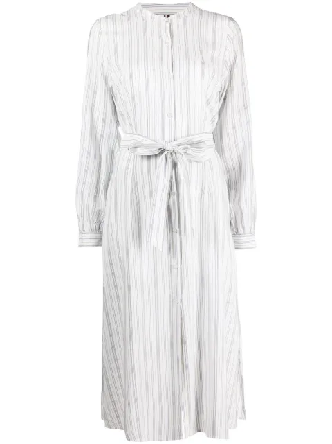Tommy Hilfiger striped belted dress White WW0WW37099